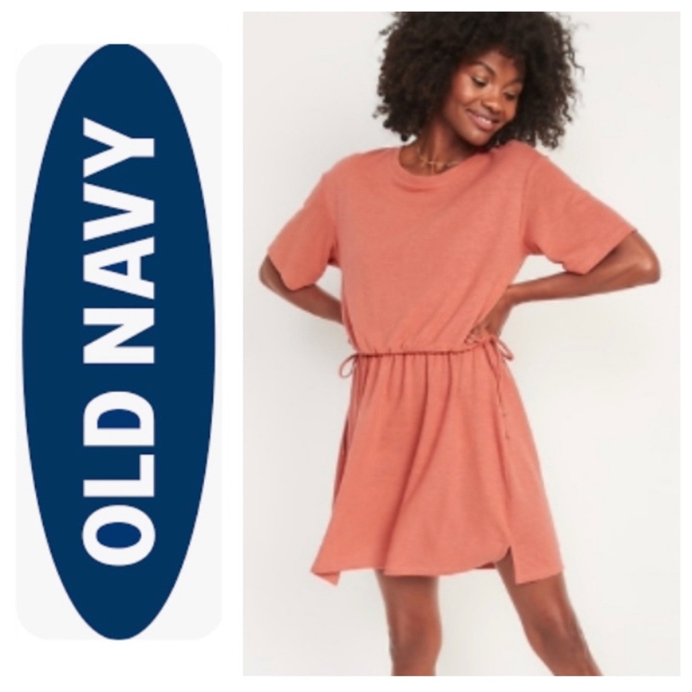 Waist-Defined Slub-Knit Mini Dress